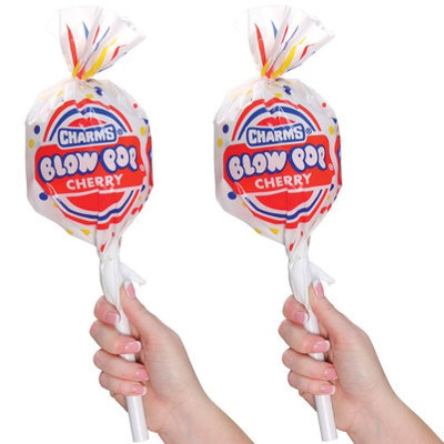 Diversified Licensing (Set/2) Charms Giant Blow Pop Containers w/ 8 Assorted Hard Candy Lollipops