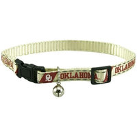 Pet Goods Mfg NCAA Oklahoma Sooners Cream Breakaway Cat Collar