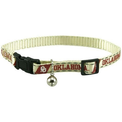 Pet Goods Mfg NCAA Oklahoma Sooners Cream Breakaway Cat Collar
