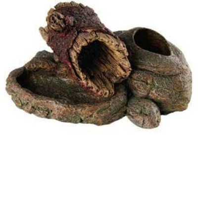 Critter Creations sporn Critter Creations (Sporn) SZN00951 Rock N Wood Small Animal Hideaway with Feeding Dish