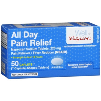Walgreens All Day Pain Relief Caplets, 50 Each
