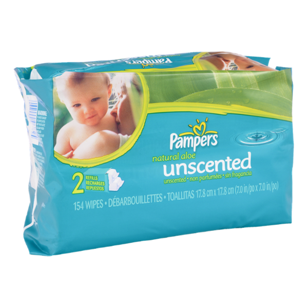 Pampers Natural Aloe Unscented Baby Wipes