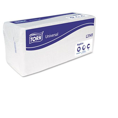 Tork L3141 Luncheon Napkins 13d x 11 1/2w White 6000 per Carton
