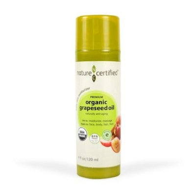 Nature Certified 100% Natural and USDA Certified Organic Grapeseed Oil - 120 ml