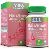 Naturenetics HairAnew (Unique Hair Growth Vitamins with Biotin) - Tested - For Hair, Skin & Nails - Women & Men - Addresses Vitamin Deficiencies That Could Be The Cause of Hair Loss / Lack of Regrowth * 60 VCaps