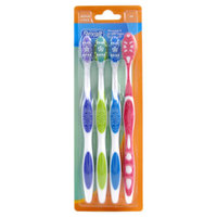 Rexall Massage & Tongue Cleaner Toothbrushes - Medium, 4 pack