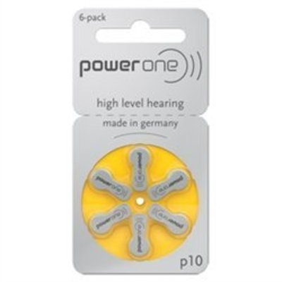Power One Hearing Aid Batteries P10 (6 pack)