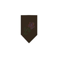 Ahi Multi Flower Rhinestone Bandana Cocoa Large