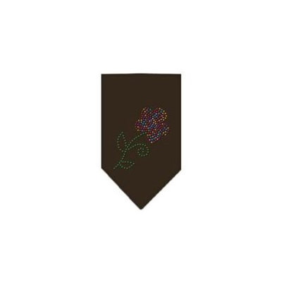 Ahi Multi Flower Rhinestone Bandana Cocoa Large