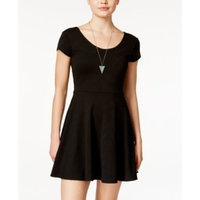 Planet Gold Juniors' Cap-Sleeve Textured Fit & Flare Dress