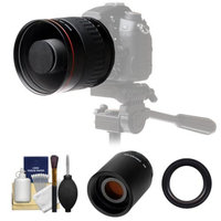 Vivitar 500mm f/6.3 Mirror Lens with 2x Teleconverter (=1000mm) + Accessory Kit for Nikon D3200, D3300, D5200, D5300, D7000, D7100, D610, D800, D810, D4s DSLR Cameras