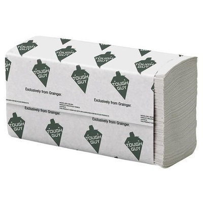 TOUGH GUY 38C404 Paper Towel, Multifold, White, PK16