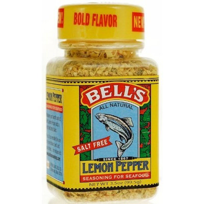 Bell's All Natural Salt Free Lemon Pepper Seasoning for Seafood 3.5 Oz (Pack of 6)