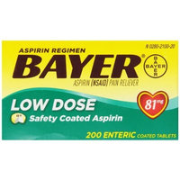 BAYER ENTERIC 81 MG TABS ADULT Bayer Aspirin Regimen Low Dose 81mg Enteric Coated Tablets 200 Count
