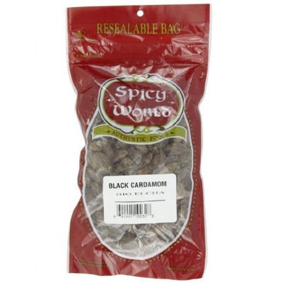 Spicy World Black Cardamom Pods Whole 3.5 Ounce Bag