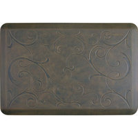 WellnessMats 36x24-in. Bella Motif WellnessMat, Arcadian Blue on Tan