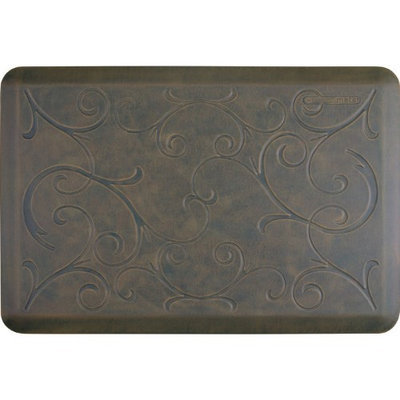 WellnessMats 36x24-in. Bella Motif WellnessMat, Arcadian Blue on Tan