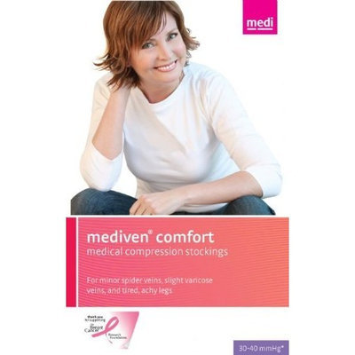 Medi comfort CompressionThigh High w/sil band 30-40mmHg Closed Toe, IV, Natural