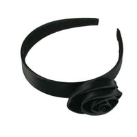 Smoothies Satin Headband Rosette-Black 01404