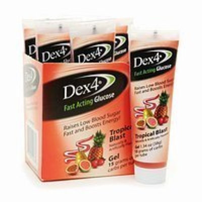 Unknown Dex 4 Tropical Blast Glucose Gel, 15mg Tubes 6 ea
