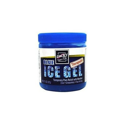Lucky Super Sift Therapeutic Blue Ice Gel Temporary Pain Relief with Menthol, 8 Oz (222g)