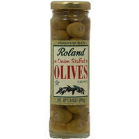 Roland onion stuffed green olives, 3-oz. glass jar