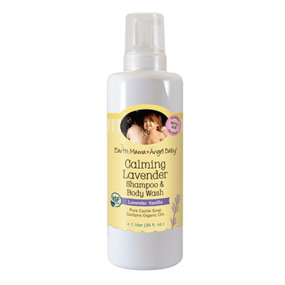 Earth Mama Angel Baby Calming Lavender Shampoo & Body Wash, Lavender Vanilla, 34 fl oz