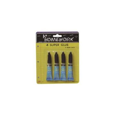 A+homework Super Glue Tubes - 4 pack(Case of 48)