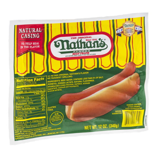 Nathan's Beef Frank - 6 CT