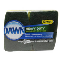 Dawn Heavy Duty Scrubber Sponges, Green/Yellow, 6 ea