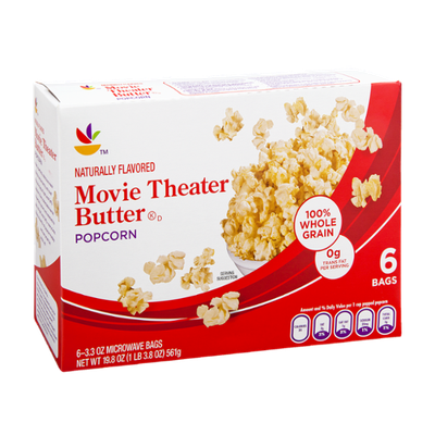 Ahold Movie Theater Microwave Butter Popcorn - 6 CT