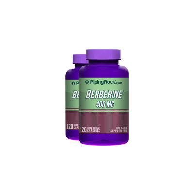 Piping Rock Berberine HCL 400mg 2 Bottles x 120 Capsules
