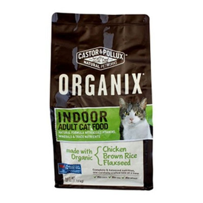 Castor & Pollux Organix Indoor Adult Dry Cat Food, 40 Ounce Bag (Chicken Brown Rice Flaxseed )