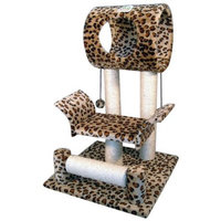 Go Pet Club Cat Tree Condo House, 18W x 17.5L x 28H Inches, Leopard