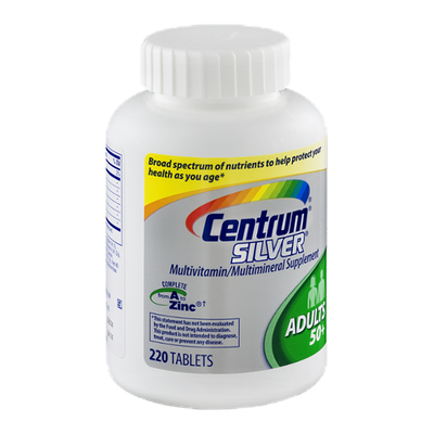 Centrum Sliver Multivitamin/Multimineral For Adults over 50 Supplement Tablets - 220 CT