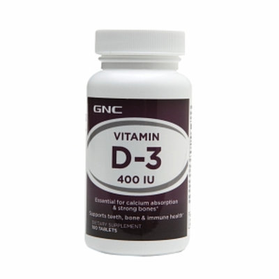 GNC Vitamin D-3 400IU, Tablets, 100 ea
