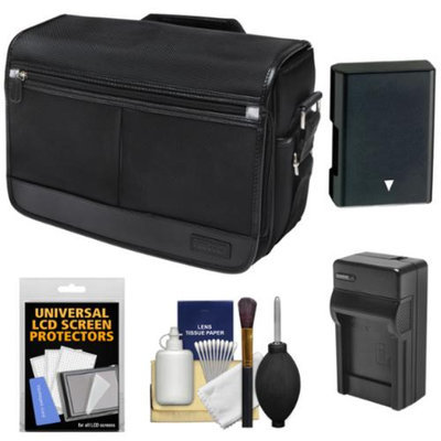Nikon DSLR Camera/Tablet Messenger Shoulder Bag with EN-EL14 Battery & Charger + Kit for Df, D3100, D3200, D3300, D5100, D5200, D5300