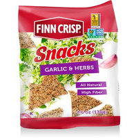 Finn Crisp Plus Garlic & Herbs Rye Snacks, 4.6 oz (Pack of 5)