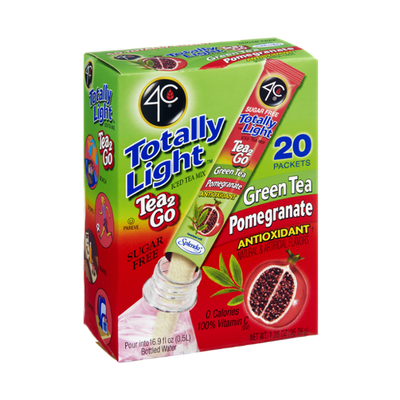 4C Totally Light Sugar Free Tea 2Go Green Tea Pomegranate Antioxidant Drink Mix - 20 CT