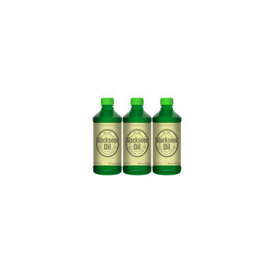 Piping Rock Black Seed Oil (Cumin Seed) - Cold Pressed 3 Bottles x 16 fl oz