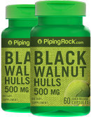 Piping Rock Black Walnut Hulls 500mg 2 Bottles x 60 Capsules