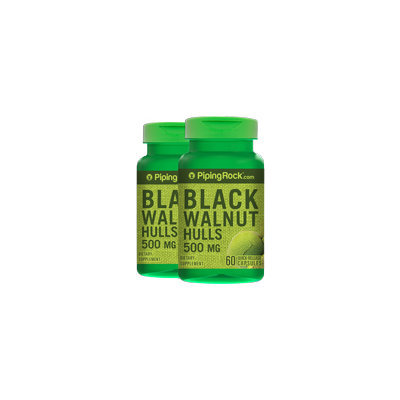 Piping Rock Black Walnut Hulls 500mg 2 Bottles x 60 Capsules