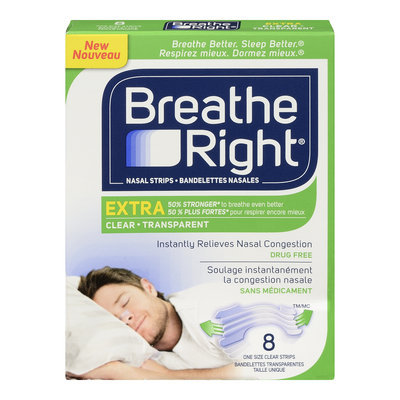 Breathe Right Extra Clear Nasal Strips, One Size, Drug Free