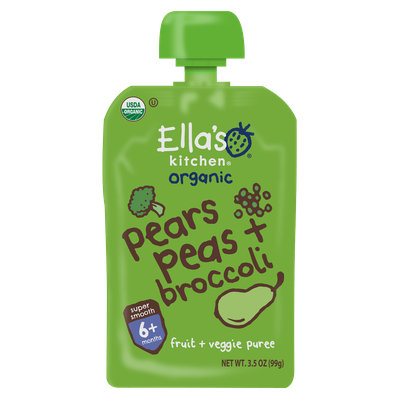 Ella’s Kitchen® Organic broccoli, pears and peas fruit + veggie puree