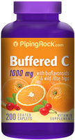 Piping Rock Buffered C 1000mg Bioflavonids 200 Coated Caplets