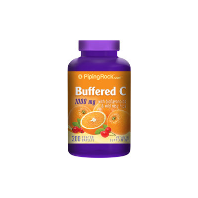 Piping Rock Buffered C 1000mg Bioflavonids 200 Coated Caplets