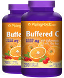 Piping Rock Buffered C 1000 mg with Bioflavonids 2 Bottles x 200 Coated Caplets