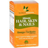 Seabuck Wonders - Ultimate Hair Skin & Nails with Omega-7 & Biotin - 60 Vegetarian Softgels