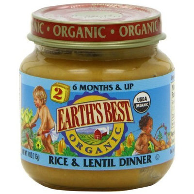 Earth's Best Organic Baby Food, Rice & Lentil Dinner, 4 Ounce (Pack of 12)