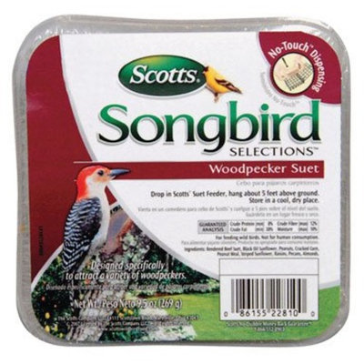 Scotts Songbird Songbird Selections 1022810 Woodpecker Suet Wild Bird Food, 9.5-Ounce